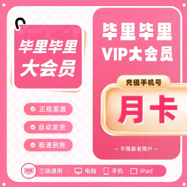 【兑换码】哔哩哔哩大会员 月卡|季卡|年卡 B站会员